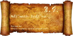 Németh Izóra névjegykártya